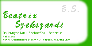 beatrix szekszardi business card