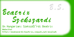 beatrix szekszardi business card